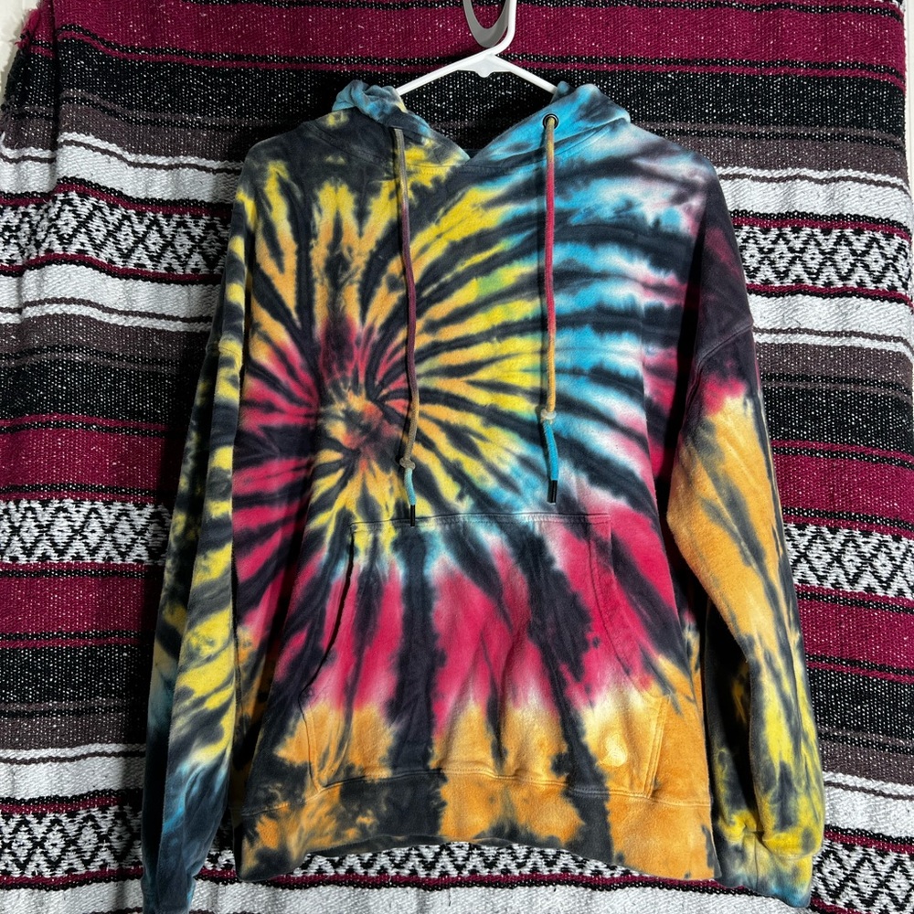 Kuwalla Tie-Dye Spiral Hoodie - Multi-Color (Size Medium)